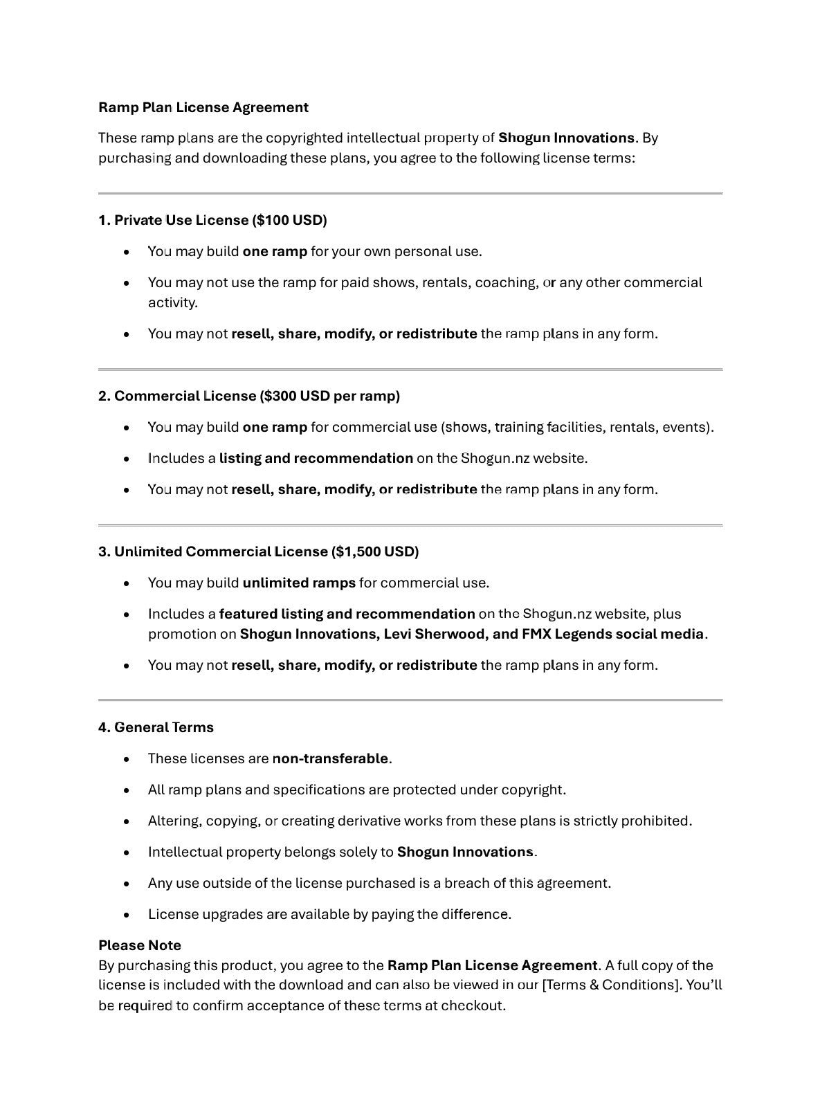 Shogun 75 – Complete Ramp Plan