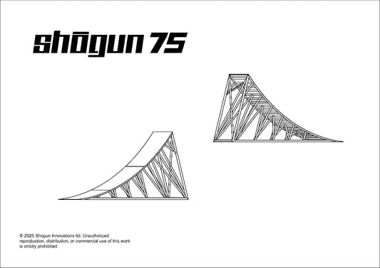 Shogun 75 FMX ramp plan – complete design for dirt bikes, BMX, skate, and SurRon riders