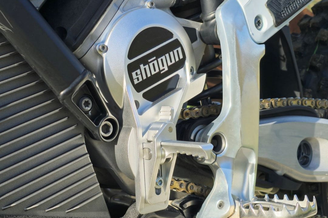 Shogun Left Side Foot Hook on Stark VARG electric bike
