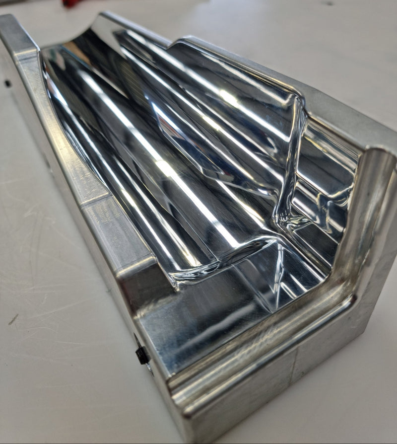 CNC machined billet aluminum muld used to produce carbon fibre components for the Shogun FMX Bike