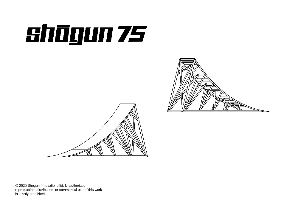 Shogun 75 FMX ramp plan – complete design for dirt bikes, BMX, skate, and SurRon riders
