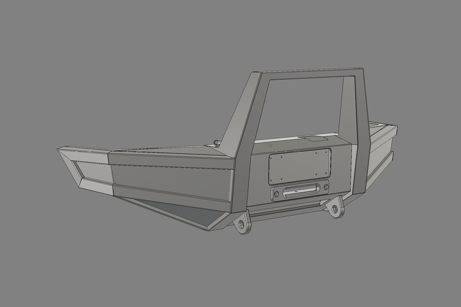 Custom fabricated front bumper design concept created by Shogun Innovations