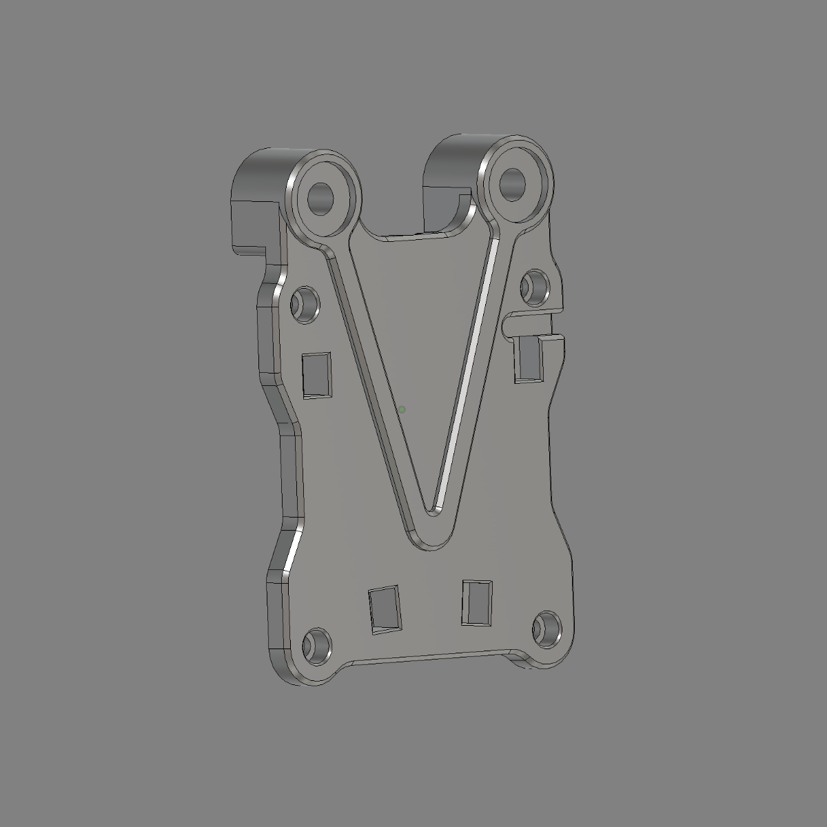 CAD front view of Shogun Stark VARG compatible charger and Bluetooth relocation mount